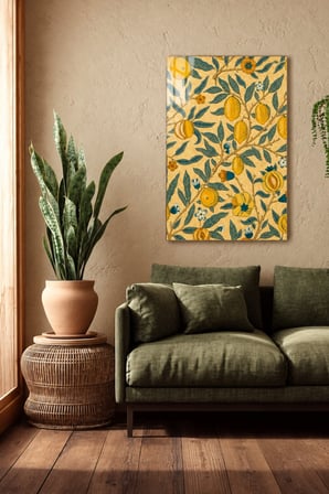 William Morris Fruit – Meyve ve Yaprak Desenli Vintage Botanik Dekoratif Tablo