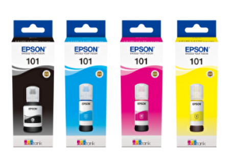 Epson 101 Siyah Renkli Orjinal Şişe Mürekkep Kartuş Takımı