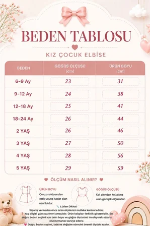 Kız Bebek Lale Figürlü Premium Tül Elbise