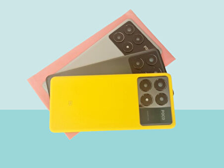 Tkgz - Xiaomi POXO X6 PRO Arka Pil Batarya Kapağı Kapak (FULL KAMERA LENSİ ) SARI