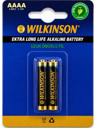 Wilkinson Batteries 25A Ultra Plus Lr8D425/E96/AAAA Boy İncenin İncesi Alkalin Pil, 1.5 Volt, 2'li K