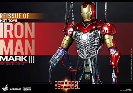 Hot Toys Iron Man Mark III (Construction Version) Sixth Scale Figure - 909185 - Marvel Comics / Iron Man