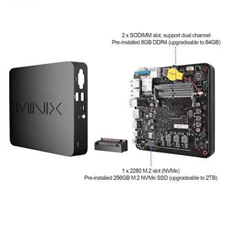 Minix NGC-5 UP Mini Bilgisayar - Intel i5-10210U - Ubuntu 22.04 LTS