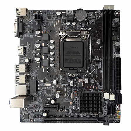 Arktek Alpha Force AK-H61M EL DDR3 (1600MHz)OC VGA/HDMI PCIe 2.0 1155P mATX Anakart