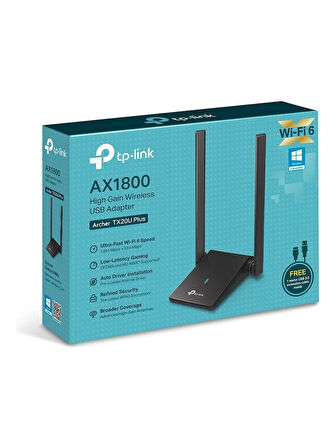 (OUTLET) Tp Link Archer Tx20U Plus 1800 Mbps Çift Anten Kablosuz Usb Adaptör Ax1800 / Tp Lınk