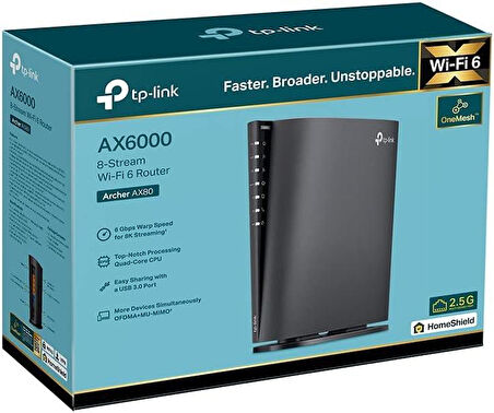 TP-Link Archer AX80 5 Port 6000 Mbps Router Teşhir