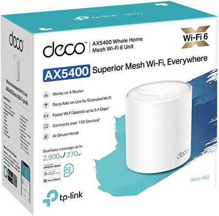 TP-Link Deco X60 3000 Mbps 1'li Router - Teşhir