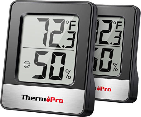 ThermoPro TP49B Mini Iç Mekan Dijital Sıcaklık ve Nem Ölçer Termometre 2 Adet
