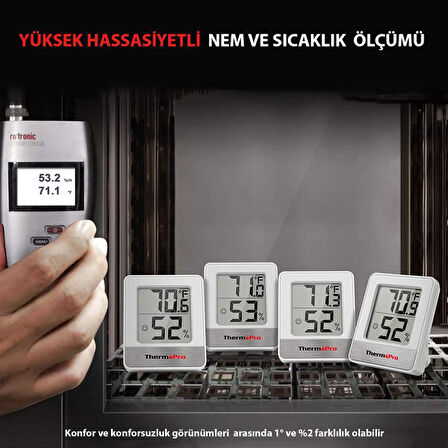 ThermoPro TP49W Mini İç Mekan Dijital Isı ve Nem Ölçer Termometre 2 Adet