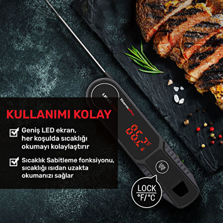 Thermopro TP622 Daldırma/Saplama Izgara/Barbekü/Mangal Et Gıda ölçme Pişirme Termometresi