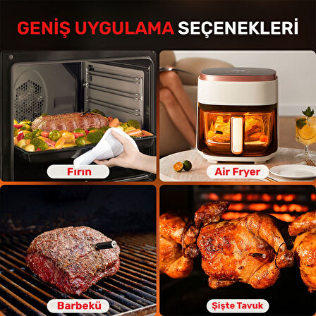 Thermopro TP961 Şarjlı 150m Kablosuz Alarmlı 1Problu Telefon Kontrollü Profesyonel Gıda Termometresi