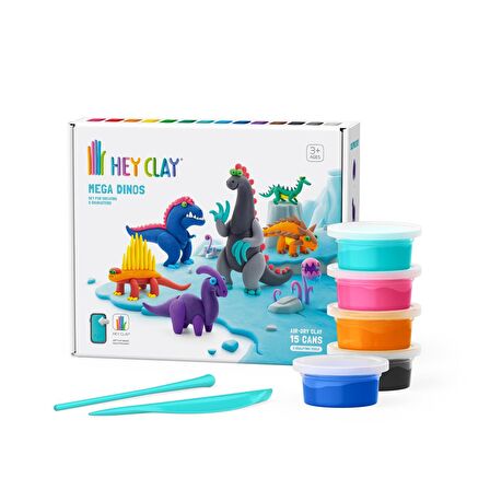 Hey Clay Hava ile Kuruyan Kil (15'li Kutu) - Mega Dinozorlar