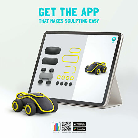 Hey Clay Hava ile Kuruyan Kil (2'li Kutu) - Sarı Siber Araba