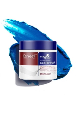 Gümüş Küllü ve Soğuk Saçlar İçin Maca Özlü Blue Hair Mavi Saç Maskesi 500 ml