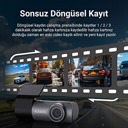 Kawa D5 2K 1296P WDR WiFi 135° Geniş Açı Lens Araç Kamerası