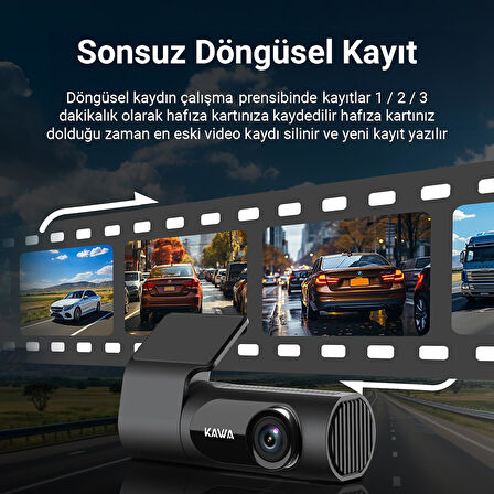 Kawa D6 2K 1440P WDR WiFi 145° Geniş Açı Lens Araç Kamerası