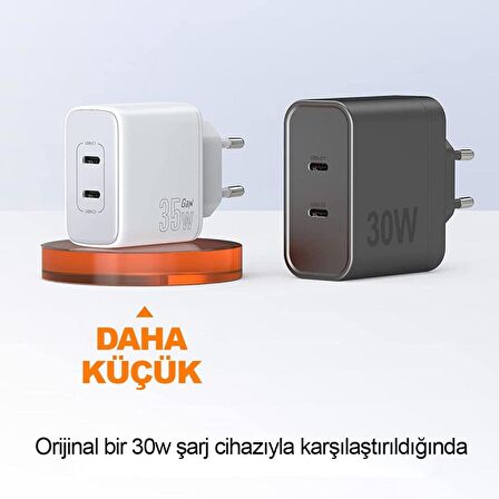 Novoo USB 35 Watt Hızlı Şarj Aleti Beyaz