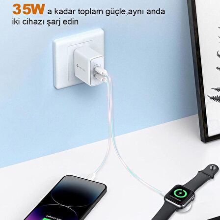 Novoo USB 35 Watt Hızlı Şarj Aleti Beyaz