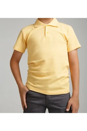 Mavi Polo Yaka Lakost T-shirt Kısa Kollu Okul Tişörtü
