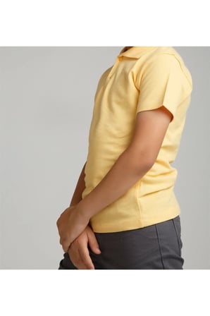 Mavi Polo Yaka Lakost T-shirt Kısa Kollu Okul Tişörtü