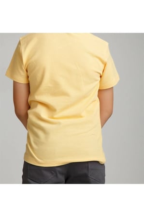 Mavi Polo Yaka Lakost T-shirt Kısa Kollu Okul Tişörtü