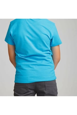 Mavi Polo Yaka Lakost T-shirt Kısa Kollu Okul Tişörtü