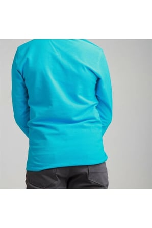 Turkuaz Polo Yaka Lakost T-shirt Uzun Kollu Okul Tişörtü