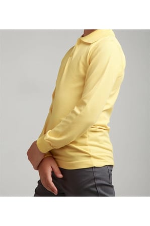 Turkuaz Polo Yaka Lakost T-shirt Uzun Kollu Okul Tişörtü