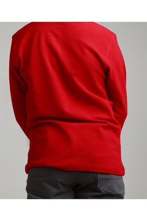 Turkuaz Polo Yaka Lakost T-shirt Uzun Kollu Okul Tişörtü