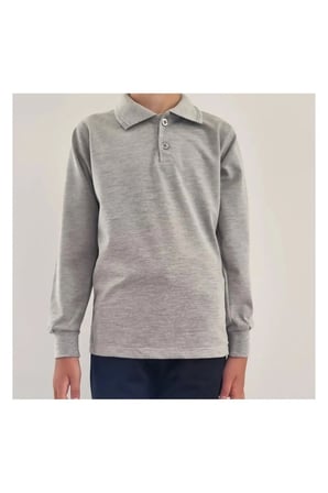 Turkuaz Polo Yaka Lakost T-shirt Uzun Kollu Okul Tişörtü