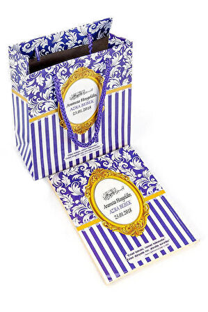 20 ADET - Yasin Kitabı - Çanta Boy - 128 Sayfa - Özel İsim Etiketli - Karton Çantalı - Mor Renk - Mevlid Hediyeliği