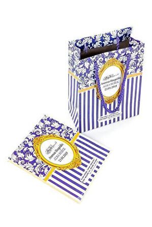 20 ADET - Yasin Kitabı - Çanta Boy - 128 Sayfa - Özel İsim Etiketli - Karton Çantalı - Mor Renk - Mevlid Hediyeliği