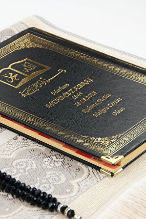 50 ADET - İsim Baskılı Ciltli Yasin Kitabı - Seccade - Kristal Tesbih Set - İslami Hediyeler