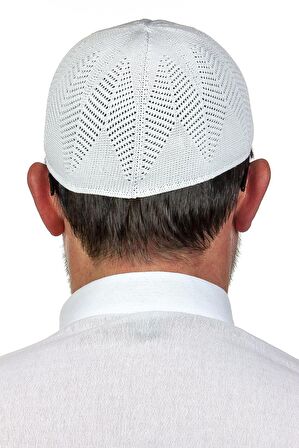 Berra Çelik Örme Dantel Namaz Takkesi Beyaz 1 Adet