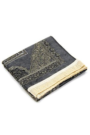Kabe Desenli Ultra Plus Siyah Şönil Seccade 17
