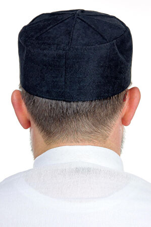 Kubbeli Sert Kalıp Takke - Siyah