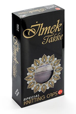 İlmek Dantel Örme Namaz Takkesi - Kahverengi