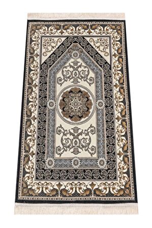 Desenli Şönil Seccade - Siyah