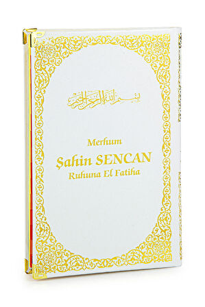 50 Adet İsim Baskılı Yaldızlı Deri Ciltli Yasin Kitabı Mevlüt Hediyesi 176 Sayfa Beyaz