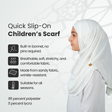 Pratik Hazır Geçmeli Boneli Çocuk Şal Beyaz