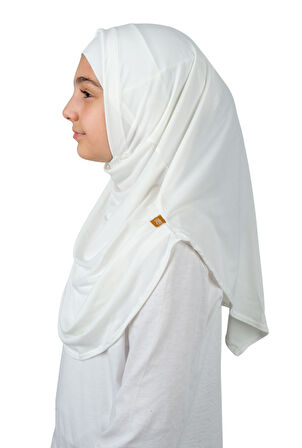 Pratik Hazır Geçmeli Boneli Çocuk Şal Beyaz