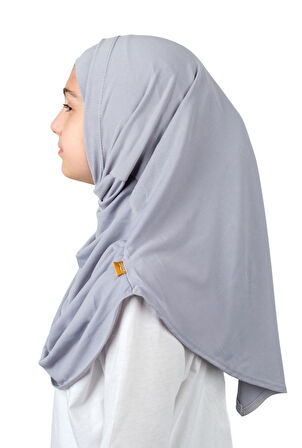 Pratik Hazır Geçmeli Boneli Çocuk Şal Gri