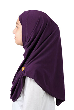 Pratik Hazır Geçmeli Boneli Çocuk Şal Mürdüm