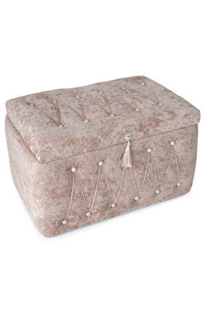 Söz Nişan Düğün Çeyizlik Kadife Gelin Bohça İkili Sandık - Kiremit