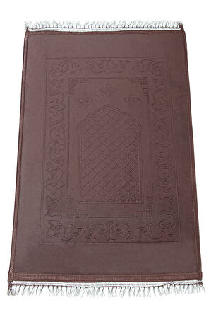 Yumuşak Kadife Dokulu Peluş Seccade Kahverengi