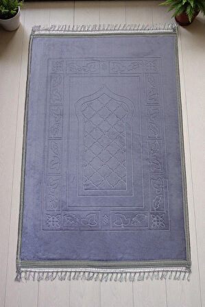 Yumuşak Kadife Dokulu Peluş Seccade Mor