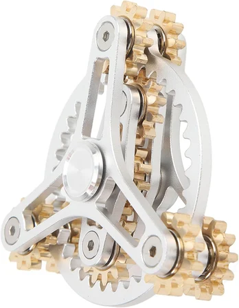 EDC & Yeni Nesil Stres Çarkı – 9 Dişli Metal Gear Linkage Fidget Spinner | Hassas Mekanik Gyro, CNC 