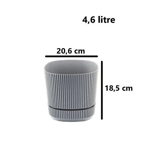 Omnipazar KRS-244 Pera Kare Dekoratif Kaktus Sukulent Saksı 4,6 Litre No 4