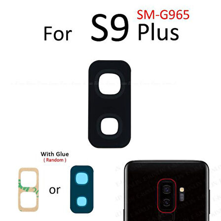Tkgz Samsung Galaxy S9 PLUS Arka Kamera Camı Lens Yapışkanlı