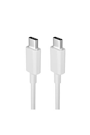 Samsung-ipho Uyumlu Beyaz Type-C to Type-C Hızlı Şarj-Data Kablosu(20W PD,QC3.0,Sarj-voltaj Korumalı